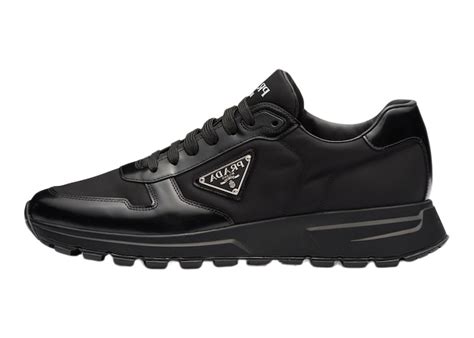 prada prax 1 re-nylon and brushed leather sneakers|Black Prada Re.